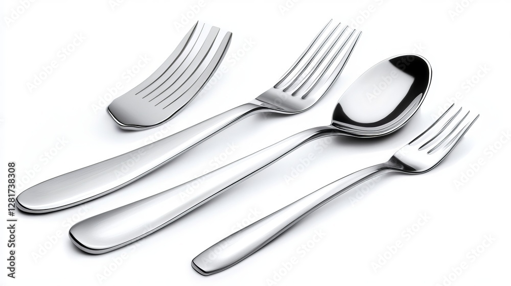 Set of cutlery--fork, knife, and spoon--isolated on a white background with a clipping path Set of cutlery--fork, knife, and spoon--isolated on a white background with a clipping path