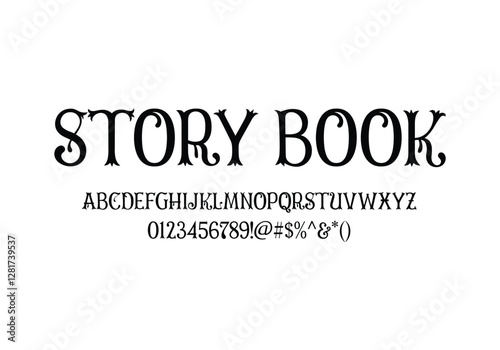 Story Book font for logo and headline. Isolated Vector typeset