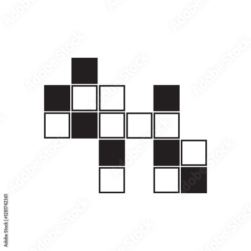 crossword icon black and white block	