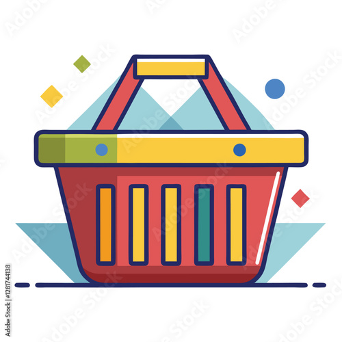 Ecommerce shopping basket vector illustration