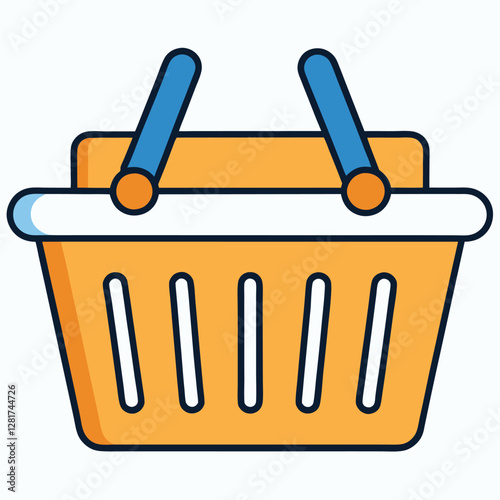 Ecommerce shopping basket vector illustration