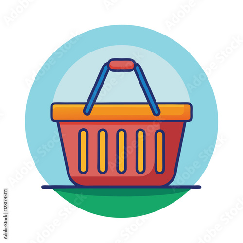 Ecommerce shopping basket vector illustration