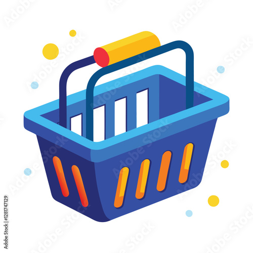 Ecommerce shopping basket vector illustration