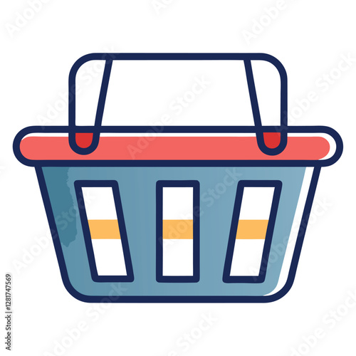 Ecommerce shopping basket vector illustration
