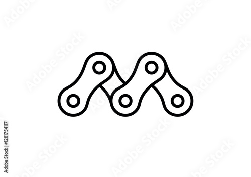 Bicycle chain vector print. Bike illustration