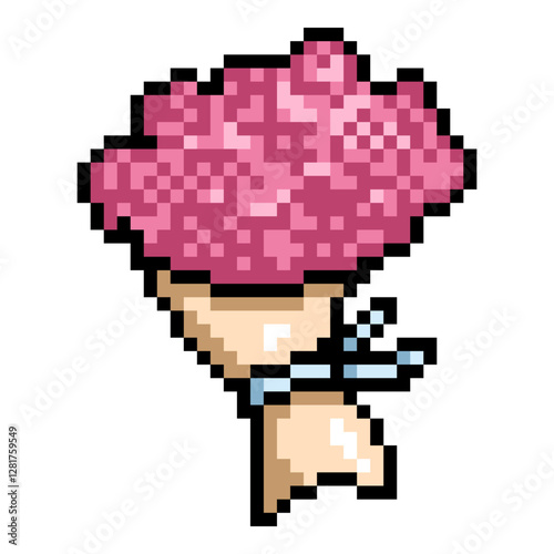 Flowers Isolated Pixel Art Icon