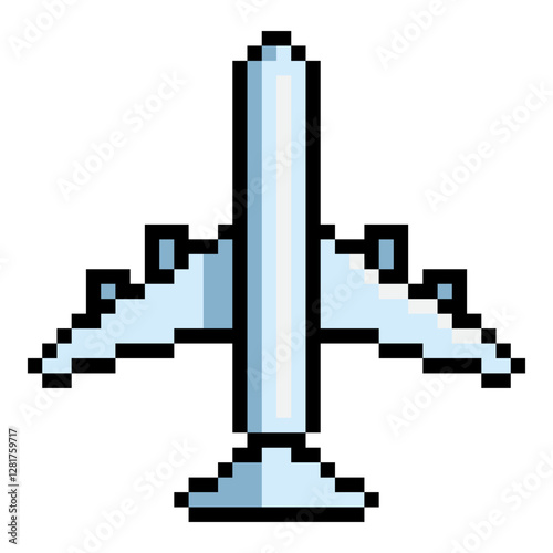 Airplane Isolated Pixel Art Icon