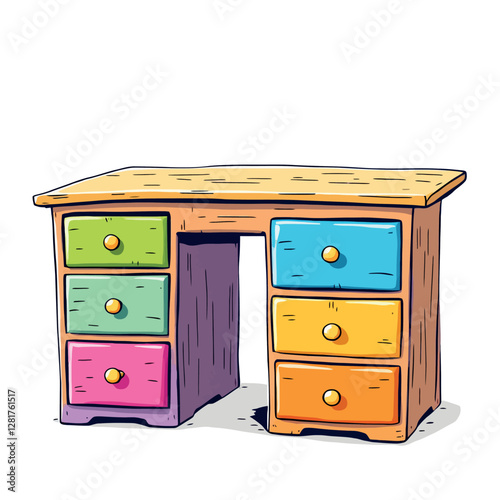 Vsai colorful wooden desk with drawers inspiring creativity and organization