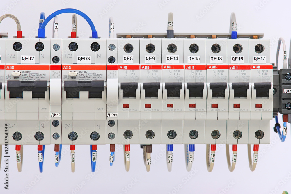 ABB circuit breakers for the protection of electrical loads in the electrical switchboard. ABB circuit breakers for the protection of electrical loads in the electrical switchboard.