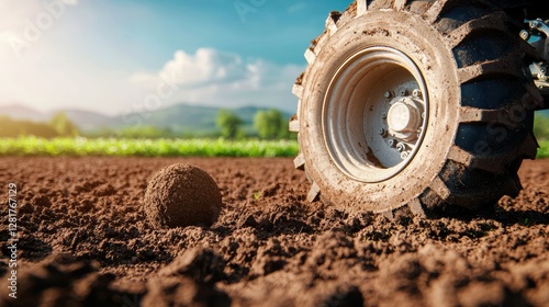 AI-driven robotic soil aerator breaking up compacted earth, improving oxygen levels for healthier plant root development in high-yield farming