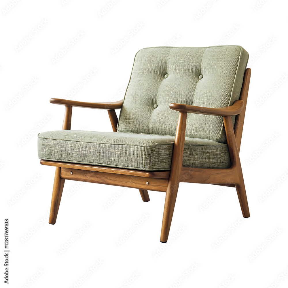 Modern luxury comfortable chair isolated on a transparent background.