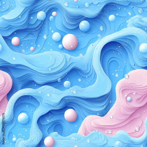 abstract background with waves and pearls 