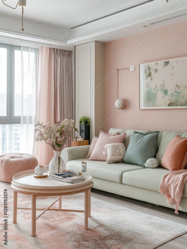 Obraz premium This is a beautiful room demonstrating a modern interior design style