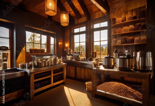 effervescent coffee beans pouring from burlap sack rich aroma vibrant colors freshly roasted beans, brown, cappuccino, caffeine, craft, drink, espresso, farm