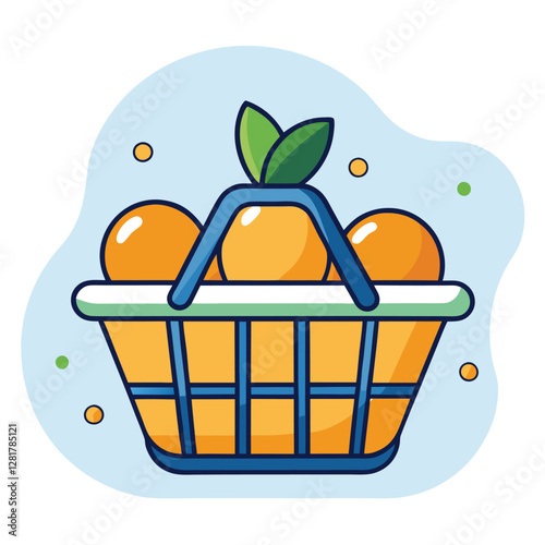Ecommerce shopping basket vector illustration