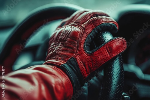 Focused grip on a steering wheel during a thrilling drive at twilight