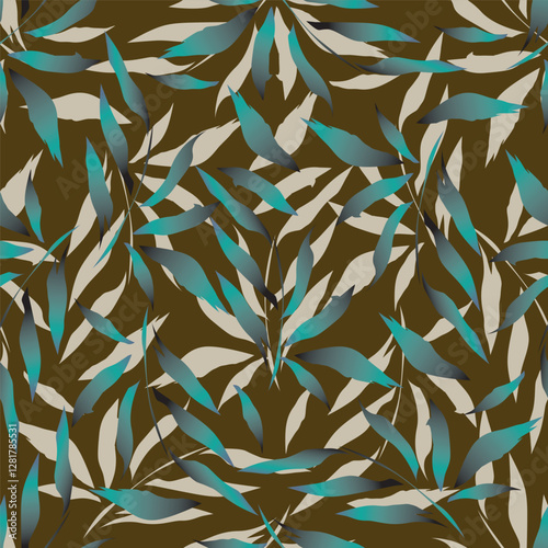 Colorful hibiscus flower with tropical leaf seamless pattern design for summer holidays background