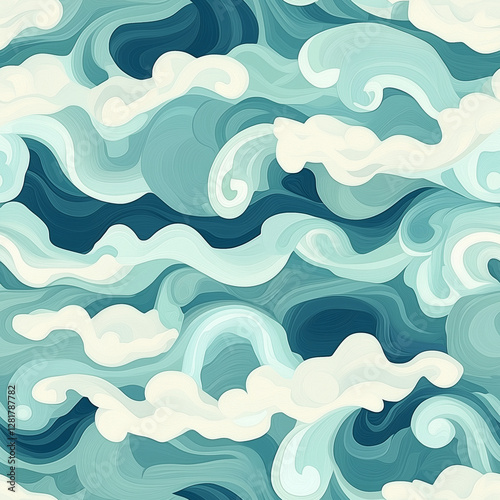 sea waves seamless pattern