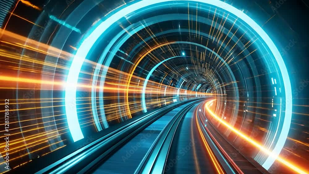 Futuristic Hyperloop Tunnel: Speed, Technology, and Innovation