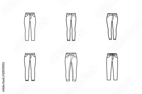 Wallpaper Mural skinny jeans outline vector illustration Torontodigital.ca