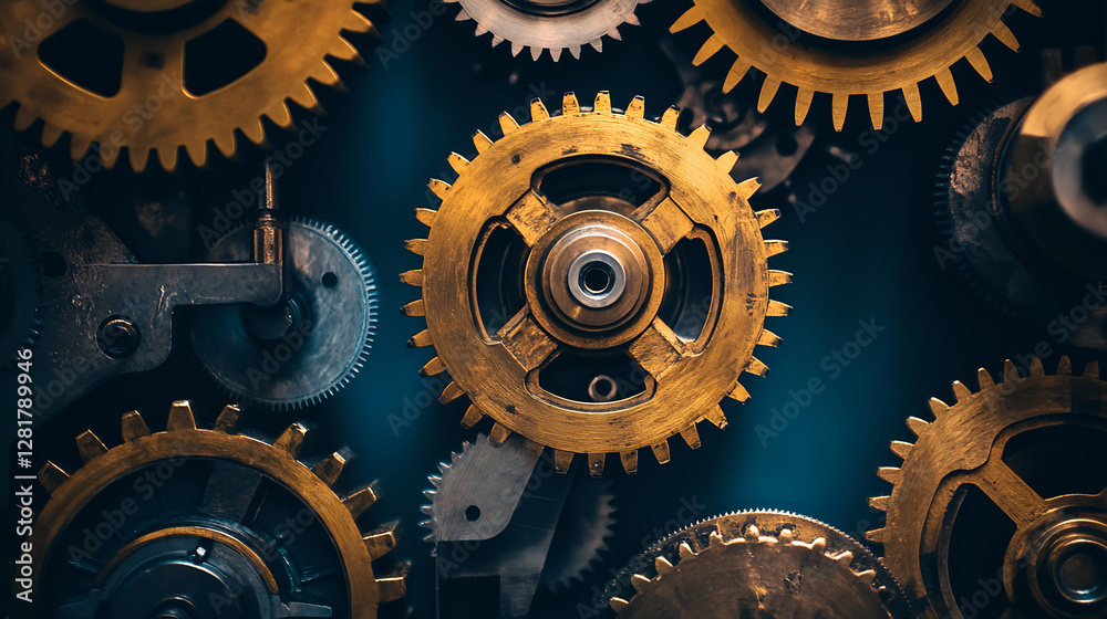 Interlocking Gears, Mechanism, Clockwork Interlocking Gears, Mechanism, Clockwork