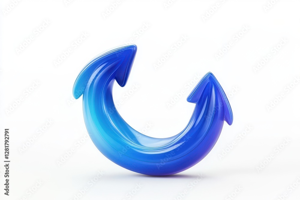 3D Growth Arrow Icon Isolated and White Background 3D Growth Arrow Icon Isolated and White Background