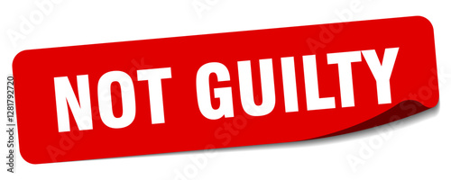 not guilty sticker. not guilty label