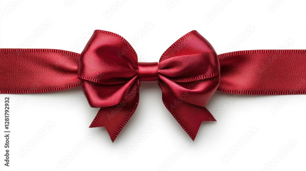 Elegant Crimson Ribbon Bow on White Backdrop Perfect for Festive Gift Wrapping and Celebratory Decoration with Soft Lighting Elegant Crimson Ribbon Bow on White Backdrop Perfect for Festive Gift Wrapping and Celebratory Decoration with Soft Lighting