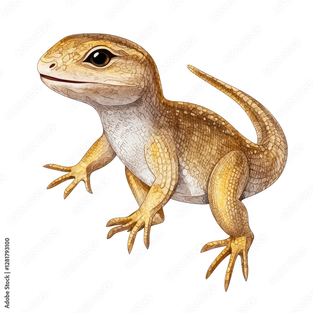 Obraz premium Detailed Illustration of a Brown Skink with Realistic Texture and Features on a Transparent Background