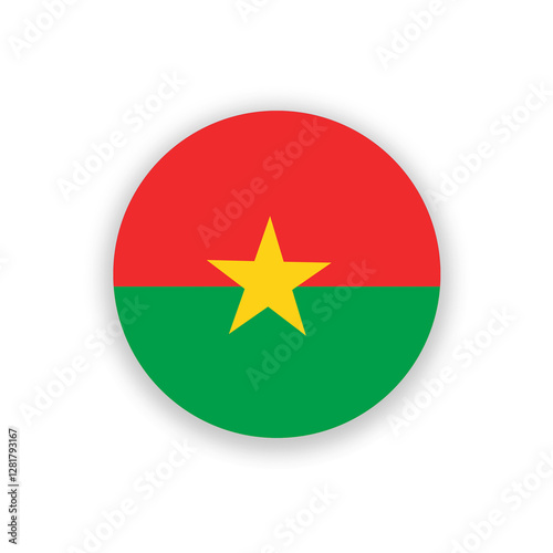 Free Download Burkina Faso national flag in circle shape isolated on white. Illustration - GFXLoad