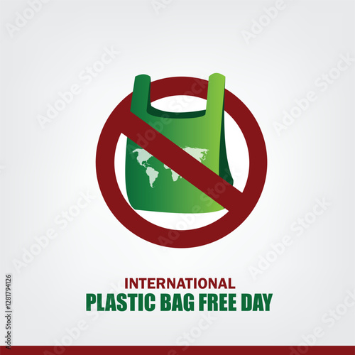 Vector International Plastic Bag Free Day. flat design. story design. flat illustration. simple and elegant	
