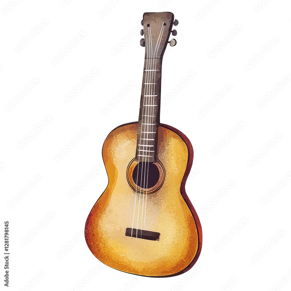Fototapeta premium Colorful Charango String Instrument with Distinctive Shape and Rich Wooden Texture for Cultural Music Representation
