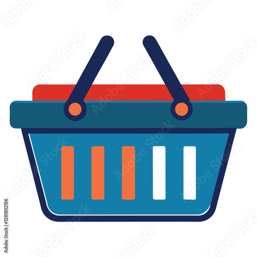 Ecommerce shopping basket vector illustration