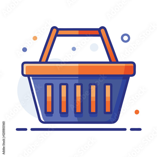 Ecommerce shopping basket vector illustration
