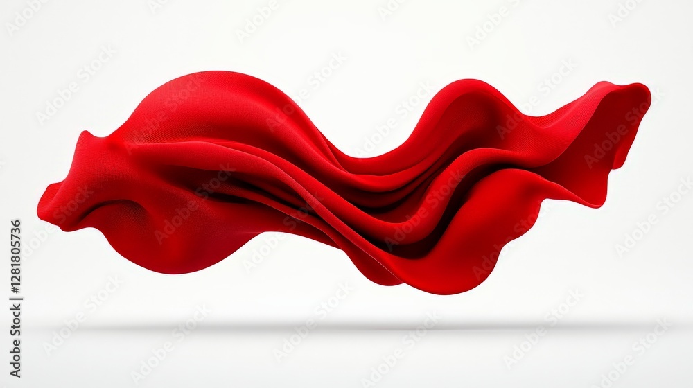 Flowing Red Fabric Abstract Art with Smooth Curves and Texture Flowing Red Fabric Abstract Art with Smooth Curves and Texture