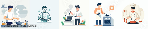 Vector of a person cooking