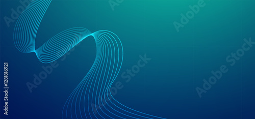 Green blue gradient technology digital speed connect background, abstract cyber nano information communication, innovation future tech data, internet network connection, Ai big data line illustration