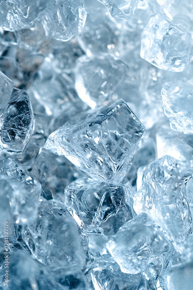 Obraz premium Sparkling ice cubes, close-up texture