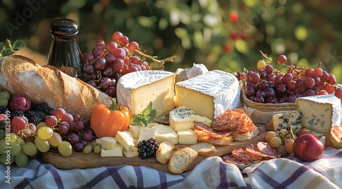 Gourmet Picnic Spread with Fresh Ingredients - Generative AI