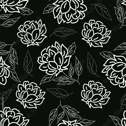 Colorful hibiscus flower with tropical leaf seamless pattern design for summer holidays background