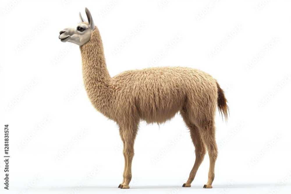Fototapeta premium 3D Llama Isolated and White Background