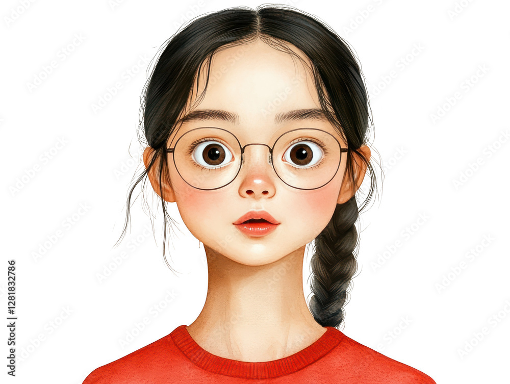 Stylish girl in red sweater and glasses, a captivating portrait of modern confidence Stylish girl in red sweater and glasses, a captivating portrait of modern confidence