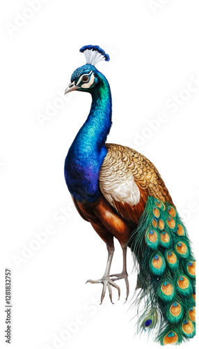 peacock isolated on white background