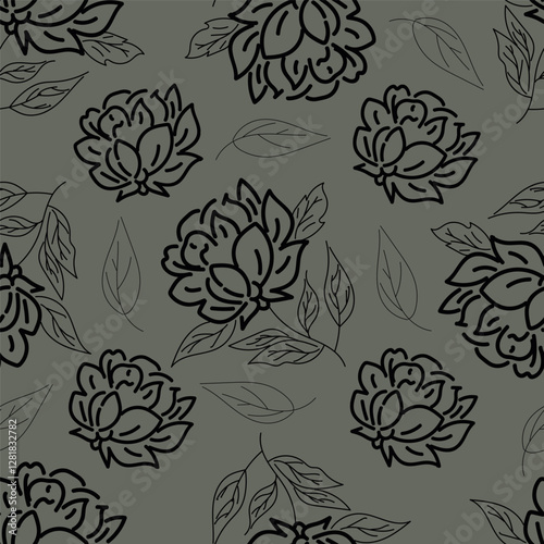 Colorful hibiscus flower with tropical leaf seamless pattern design for summer holidays background
