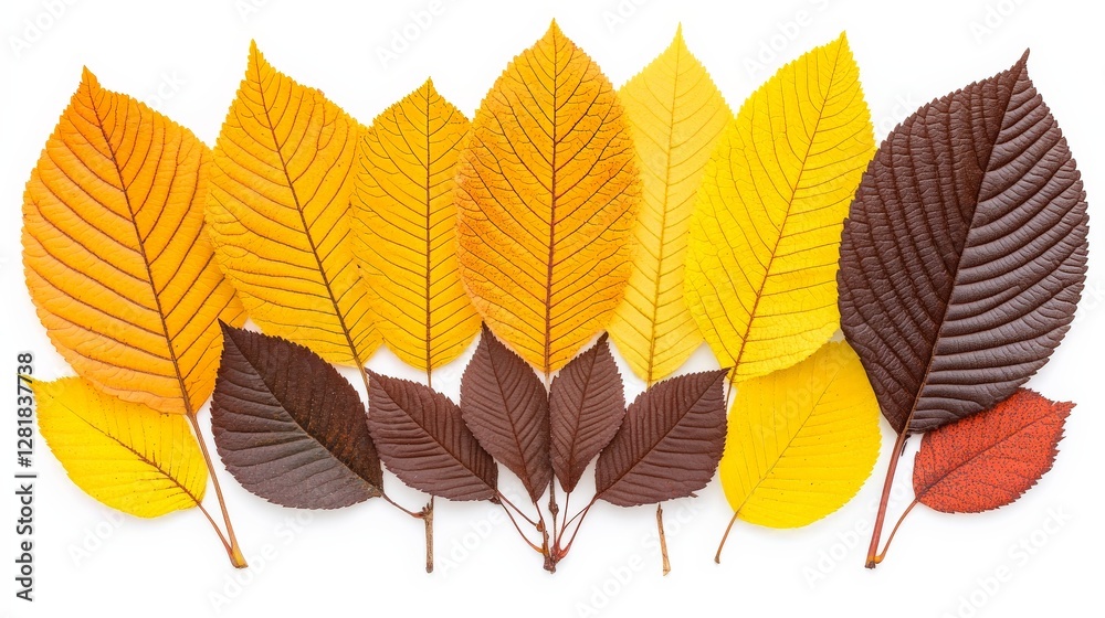 Obraz premium Colorful Fall Leaves Displaying Various Shades of Autumn Colors