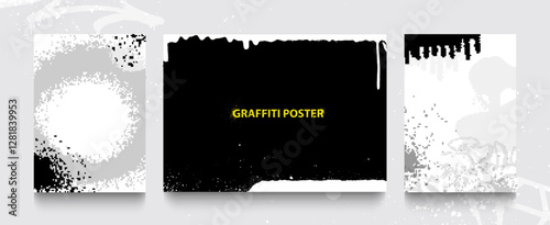 Set of graffiti posters. Vector illustrations for your creativity.