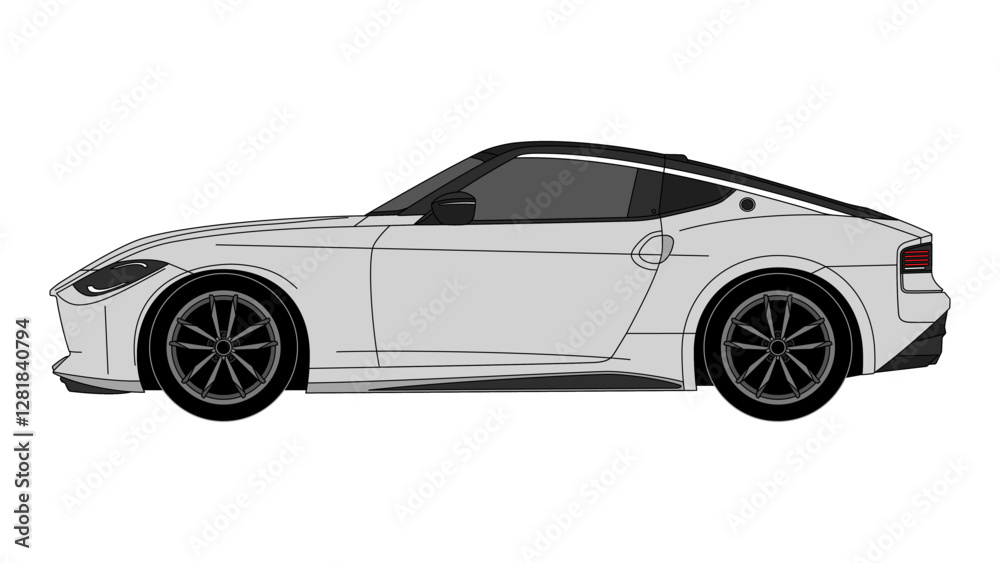 Obraz premium Nissan Z Japan Sport Coupe CarVector Speed Icon Vehicle Automobile Auto
