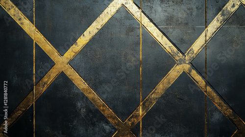 Elegant concrete texture with gold inlaid geometric patterns for modern design projects