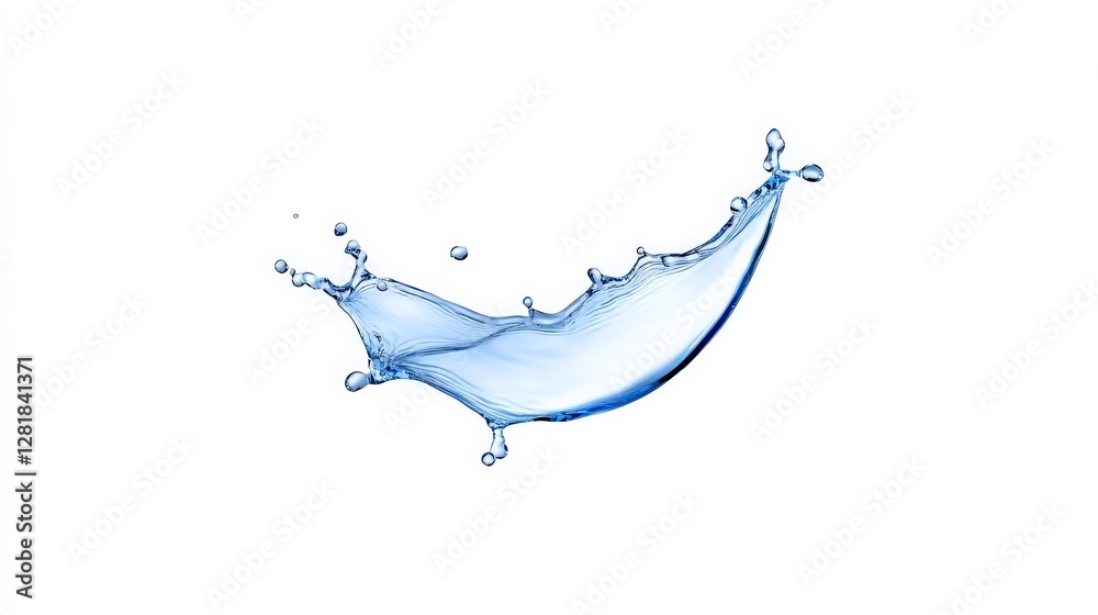 Obraz premium Splash of Clean Water Captured in Midair on a White Background