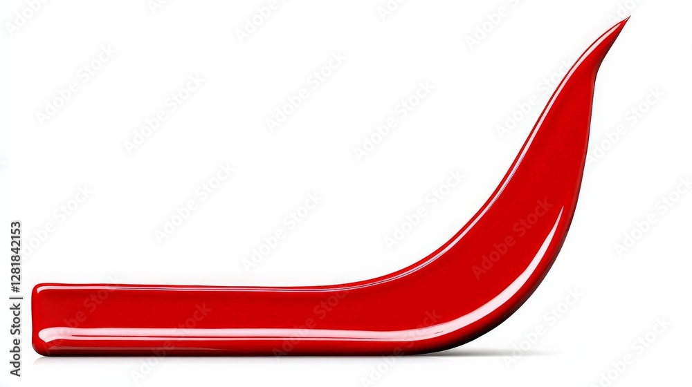 Glossy Red Abstract Shape on White Background for Creative Use Glossy Red Abstract Shape on White Background for Creative Use
